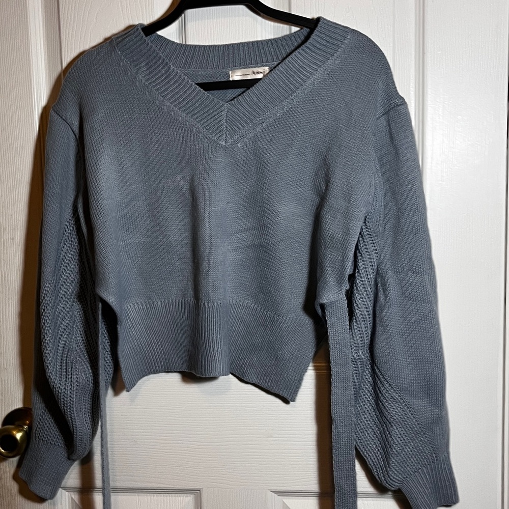 Ardene Gray V-Neck Sweater Soft Knit